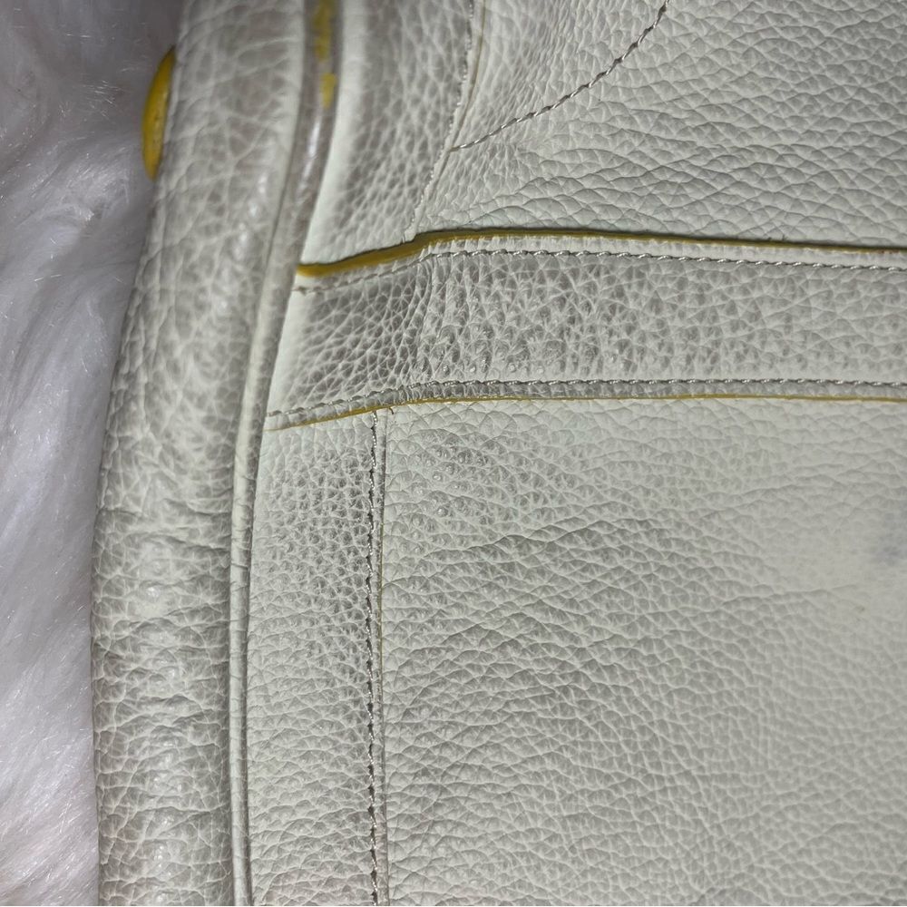 J Crew Borge Garveri Pebbled Leather off White Uptown large Tote. - Picture 9 of 16